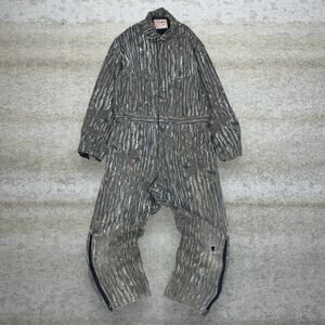 Vintage 90s Real Tree Walls Coveralls Mens L Camo Insulated Made in USA